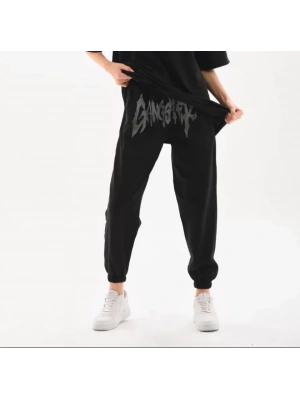 Unisex Taş Detaylı Eşofman Altı  iyah