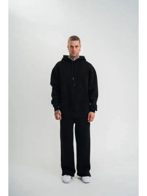 Unisex Uzun Kol Kapşonlu Eşofman Takım  iyah