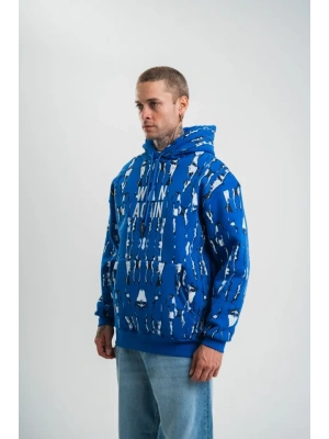 Unisex Uzun Kol Kapşonlu Pano Baskılı weathirt  avi