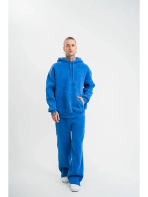 Unisex Uzun Kol Kapşonlu Yıkamalı Eşofman Takım  avi