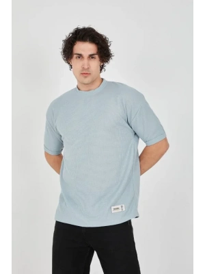 Unisex Waffle Kumaş Rahat Kol Thirt  Buz avisi