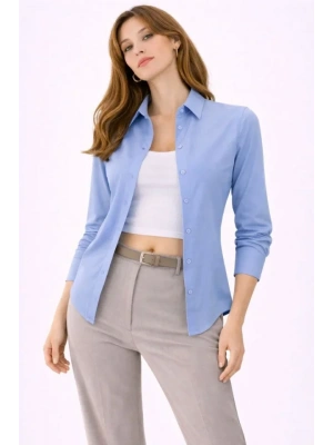 Uzun Kollu Gömlek Düğmeli Klasik Yaka Günlük Ve Ofis Şıklığına Uygun  avi