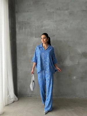 VARAKLI BLUZ PANTOLON TAKIM  Mavi