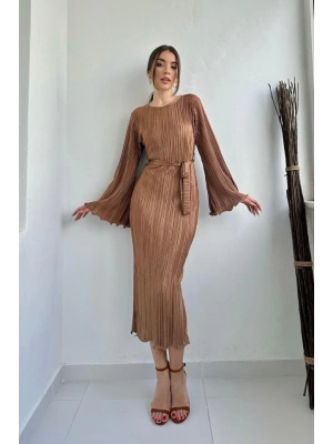 Vizon İspanyol Kol Piliseli Elbise