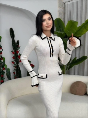 Wale Cep Detaylı Elbise