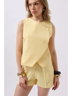 Yandan Düğmeli Dokuma Yelek