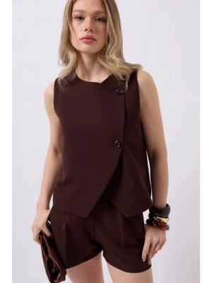 Yandan Düğmeli Dokuma Yelek