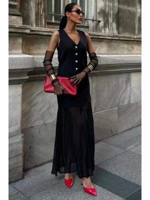 Yelek Ve Pilise Etekli Premium Takım 10096