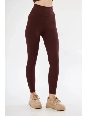 Yüksek Bel Fitilli Tayt  Bordo