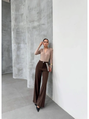 Yüksek Bel Straight Fit Palazzo Pantolon