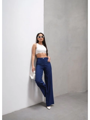 Yüksek Bel Straight Fit Palazzo Pantolon