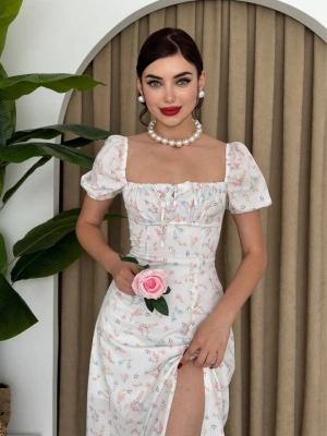 Zeze Balon Kol Elbise