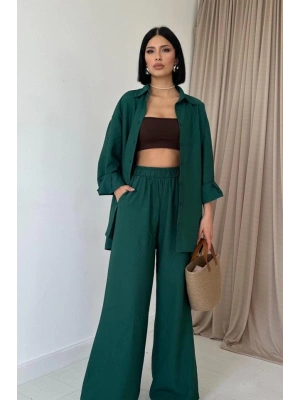 Zümrüt Alice Gömlek Ve Bol Kesim Pantolon Takım