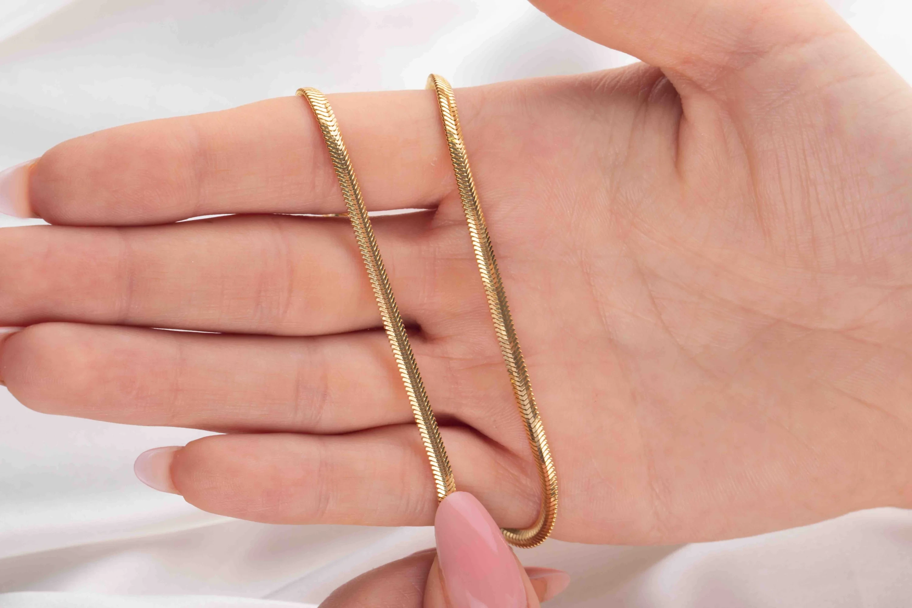 14 Ayar Balık Sırtı Zincir (55 cm)