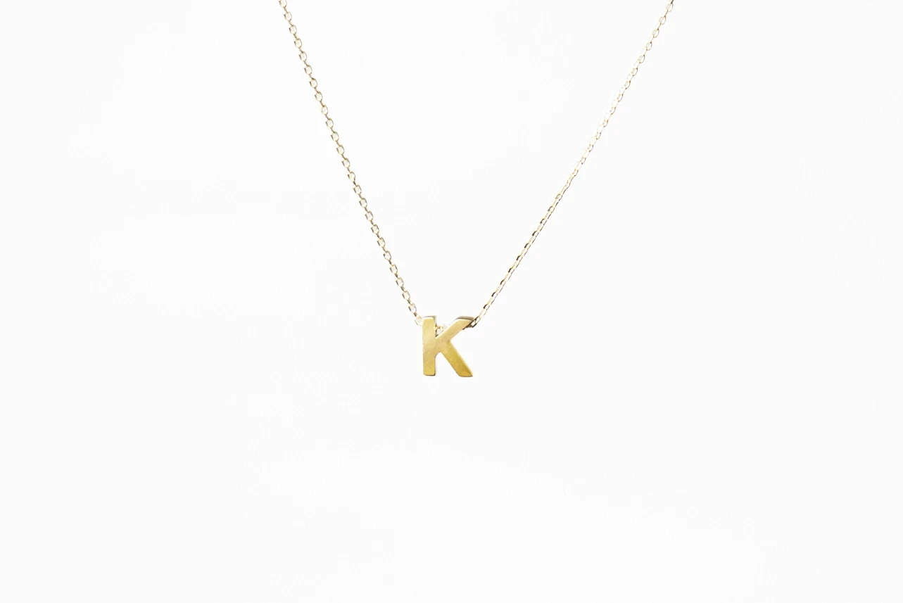 14 Ayar K harfi Kolye