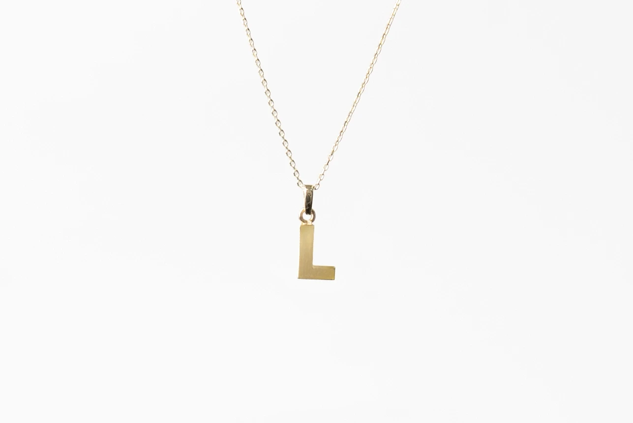 14 Ayar L Harfi Kolye