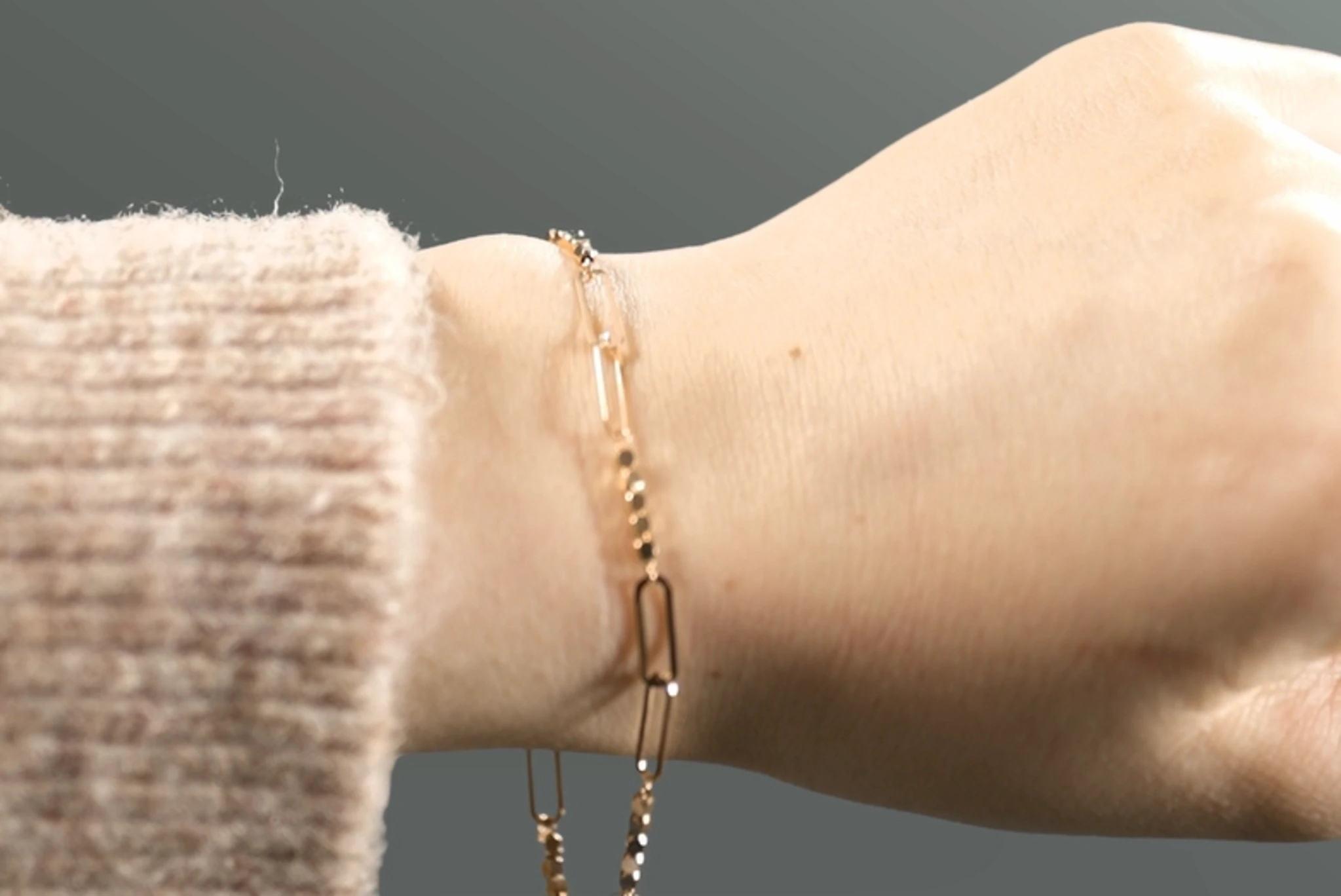 14 Ayar Uzun Halkalı Bileklik (19 cm)