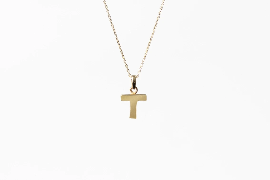 14 Ayar T Harfi Kolye