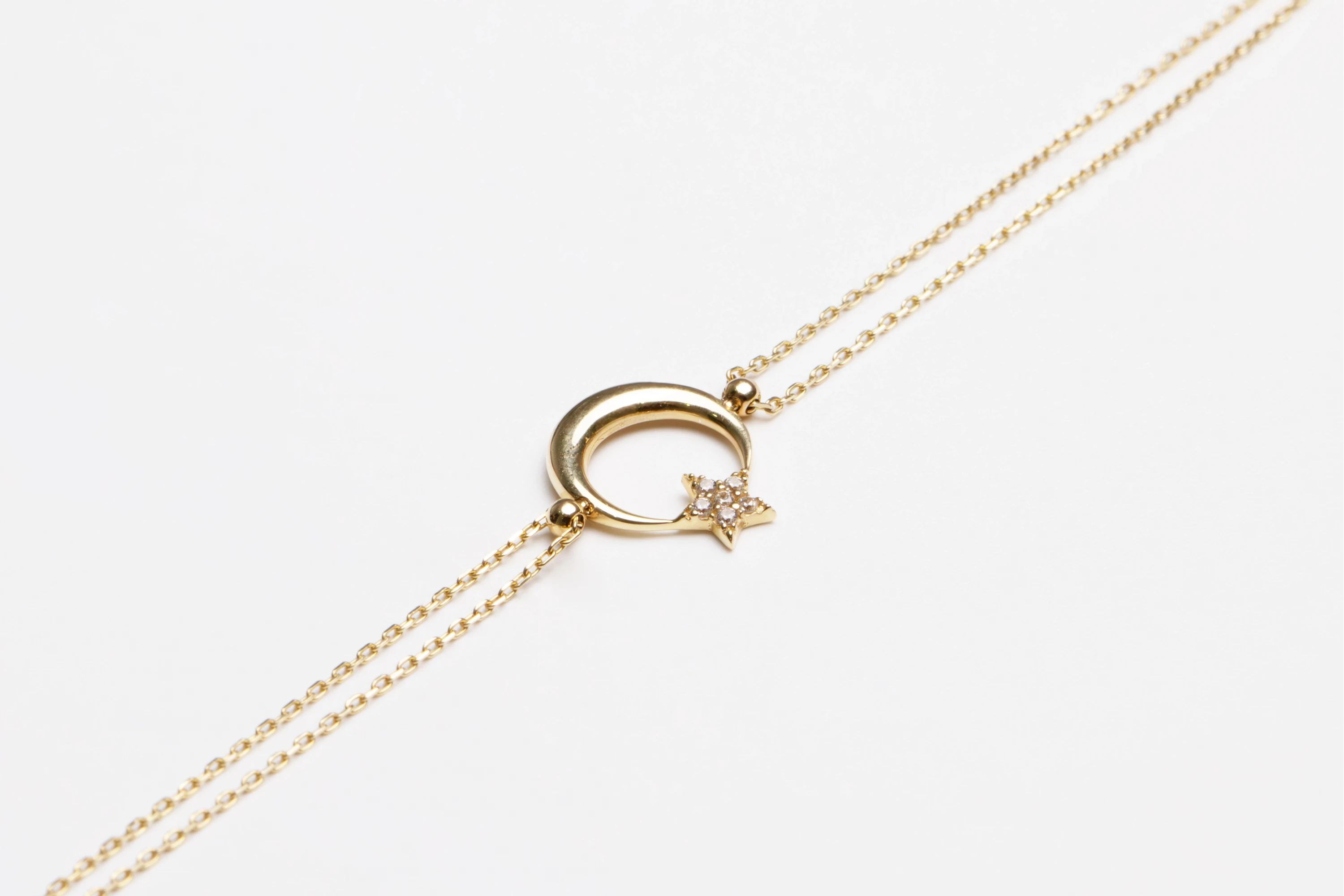 14 Ayar Ay Yıldız Bileklik