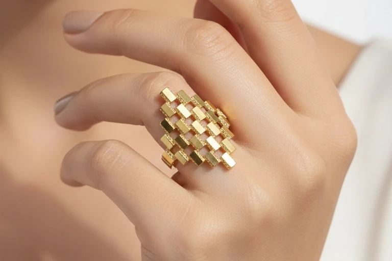 8 Ayar Mozaik Model Yüzük