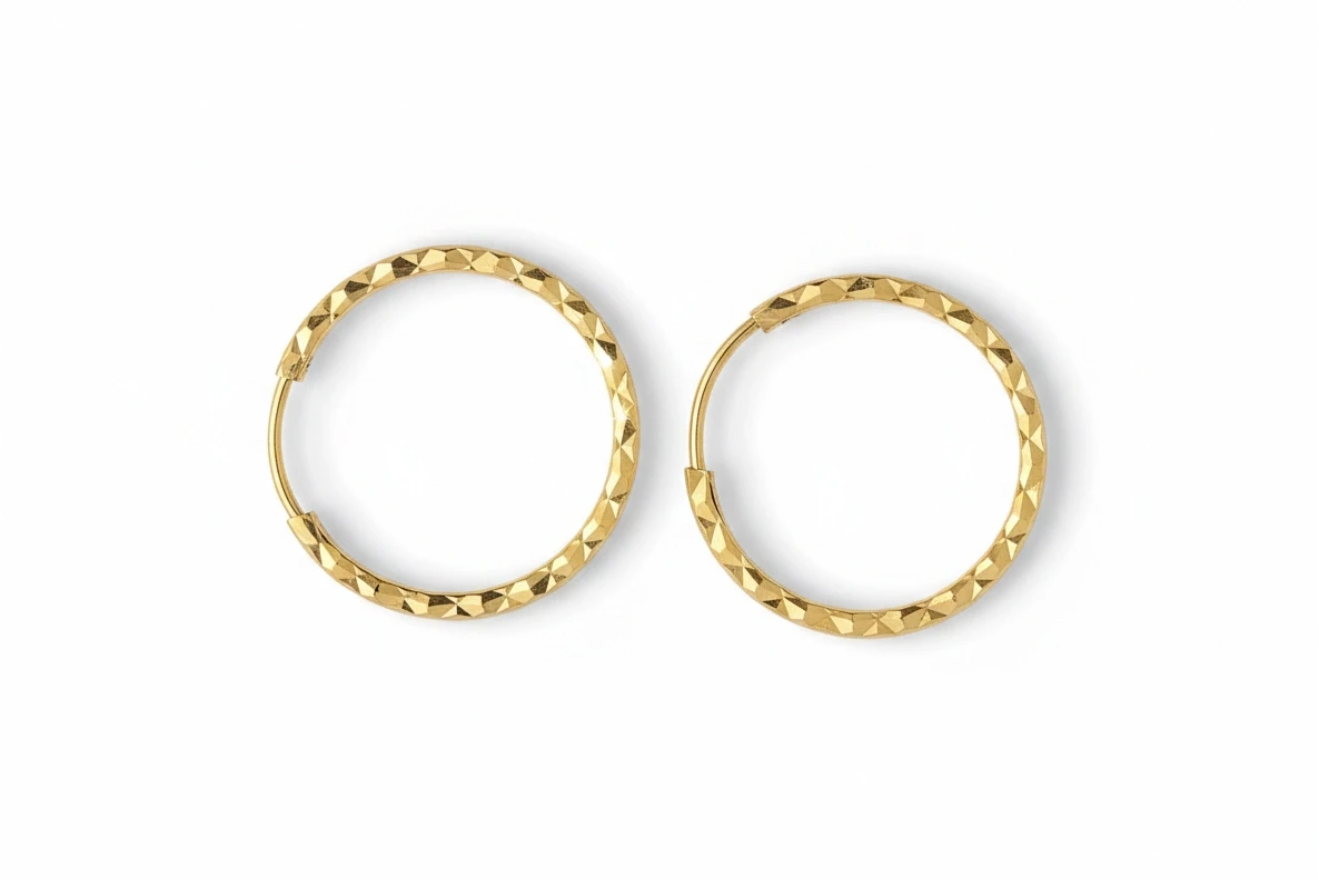 14 Ayar Modern Kesim Halka Küpe