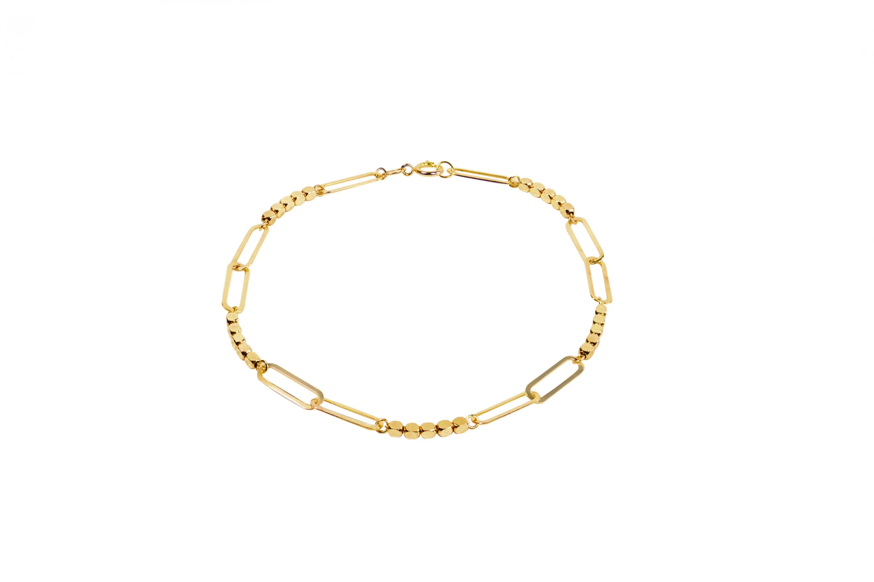 14 Ayar Uzun Halkalı Bileklik (19 cm)