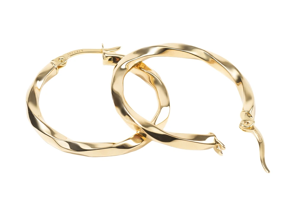 14 Ayar Yansımalı Küpe Büyük Boy