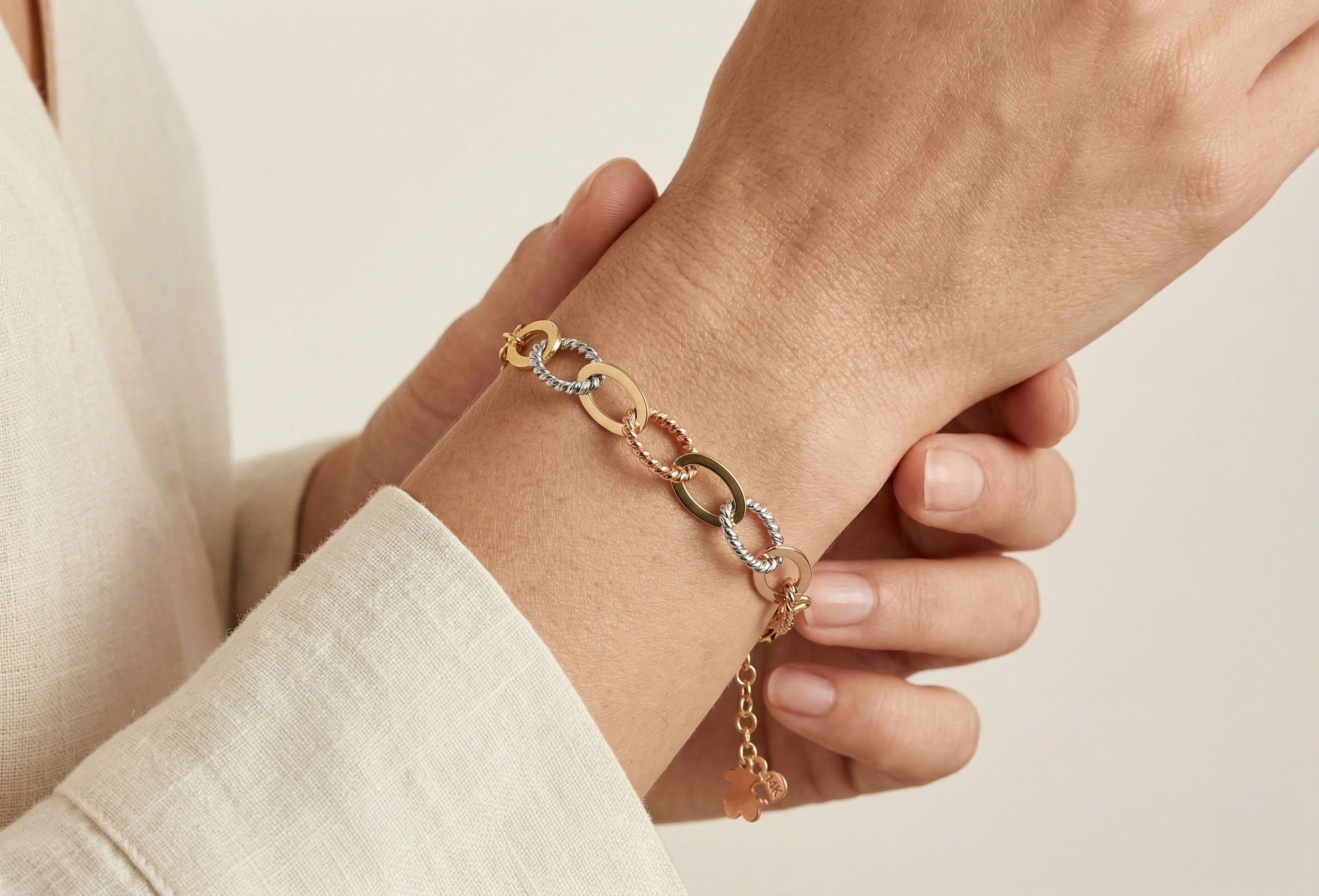 14 Ayar Üç Ton Zincir Bileklik