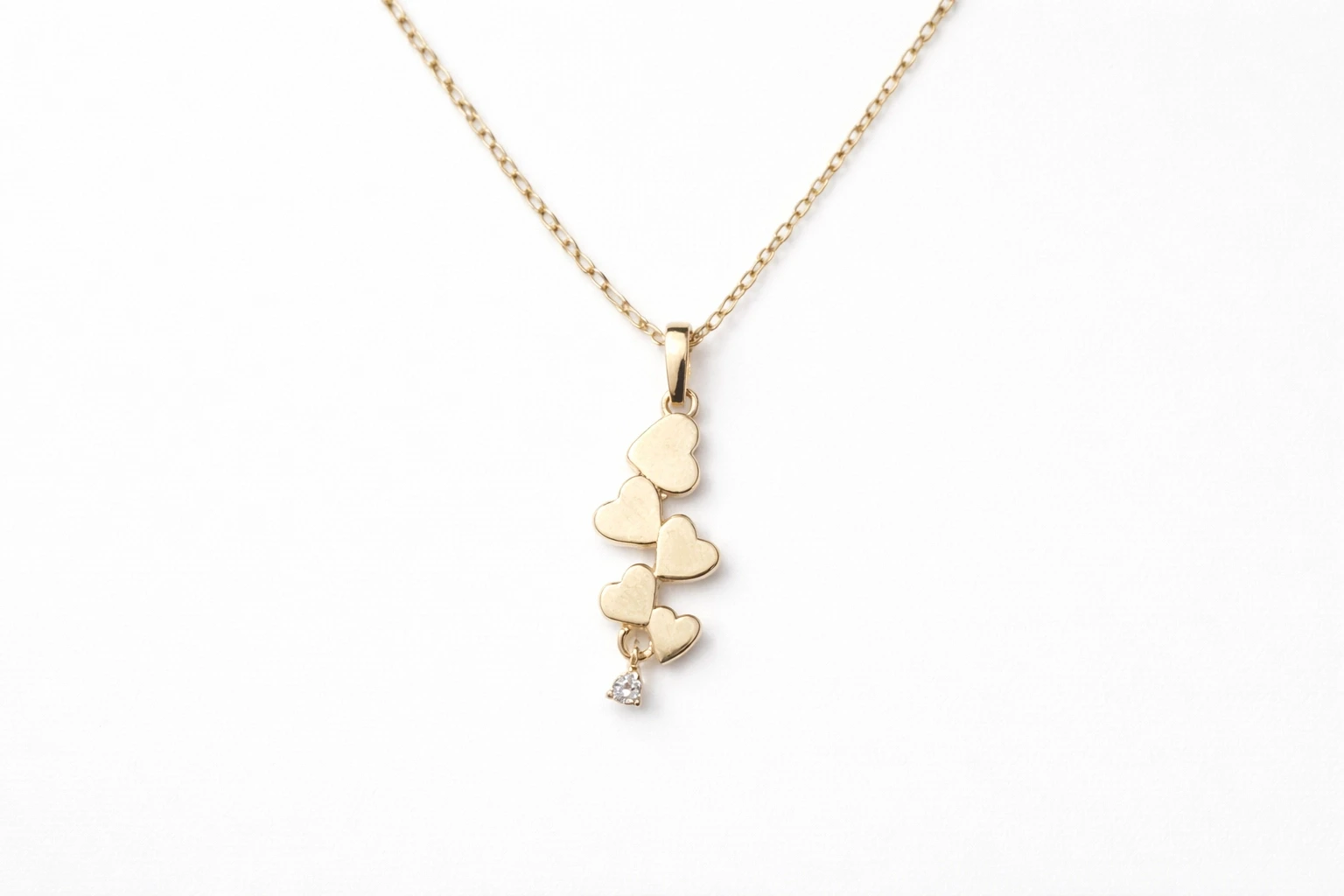 14 Ayar Çoklu Kalp Kolye