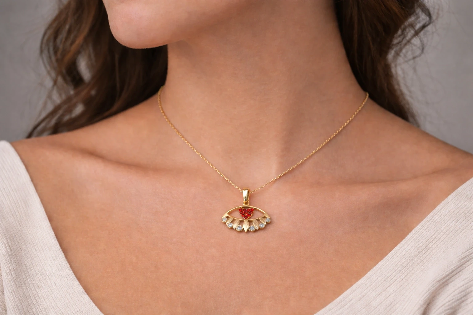 14 Ayar Aurelia Eye Kolye