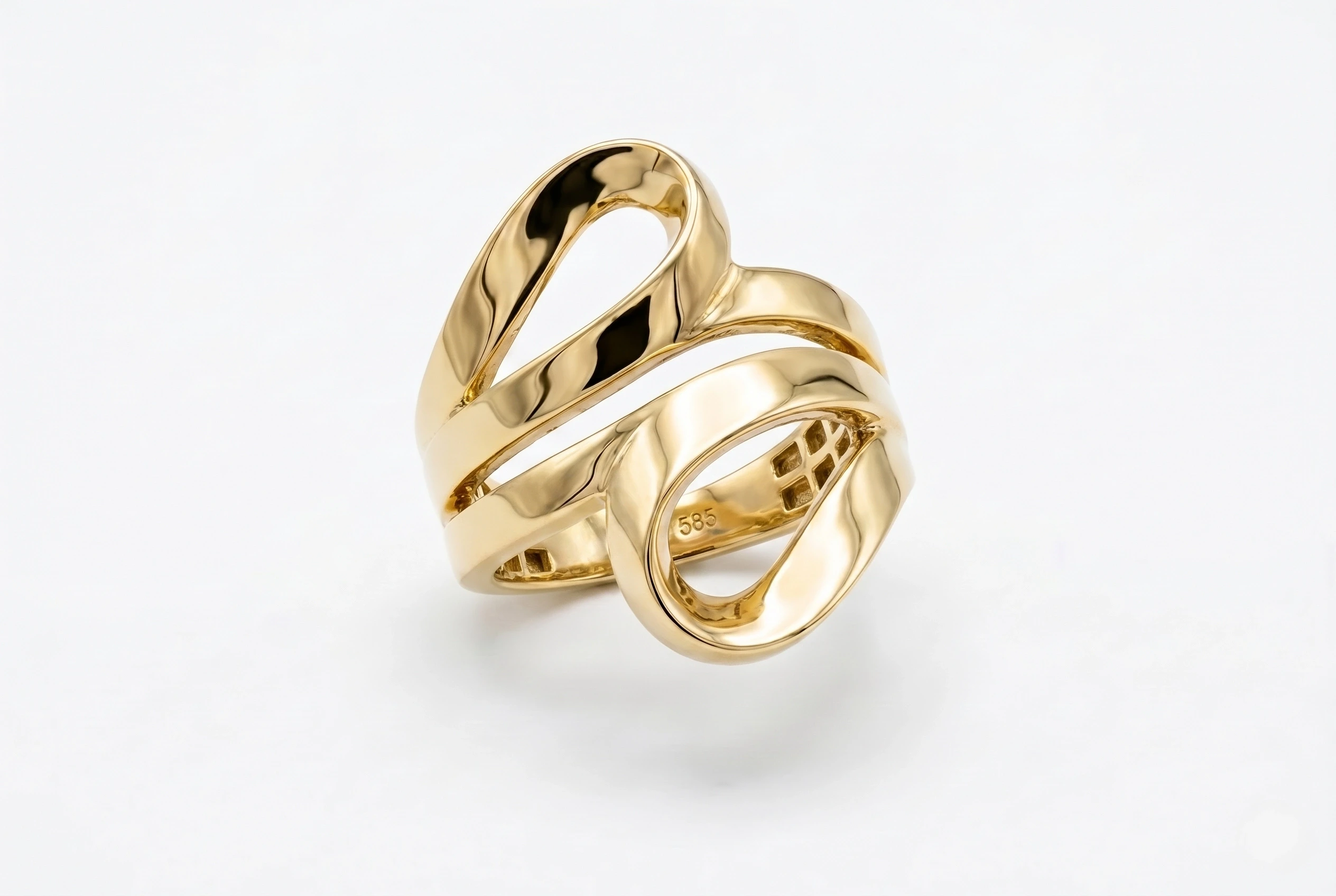 14 Ayar Altın Akış Form Yüzük