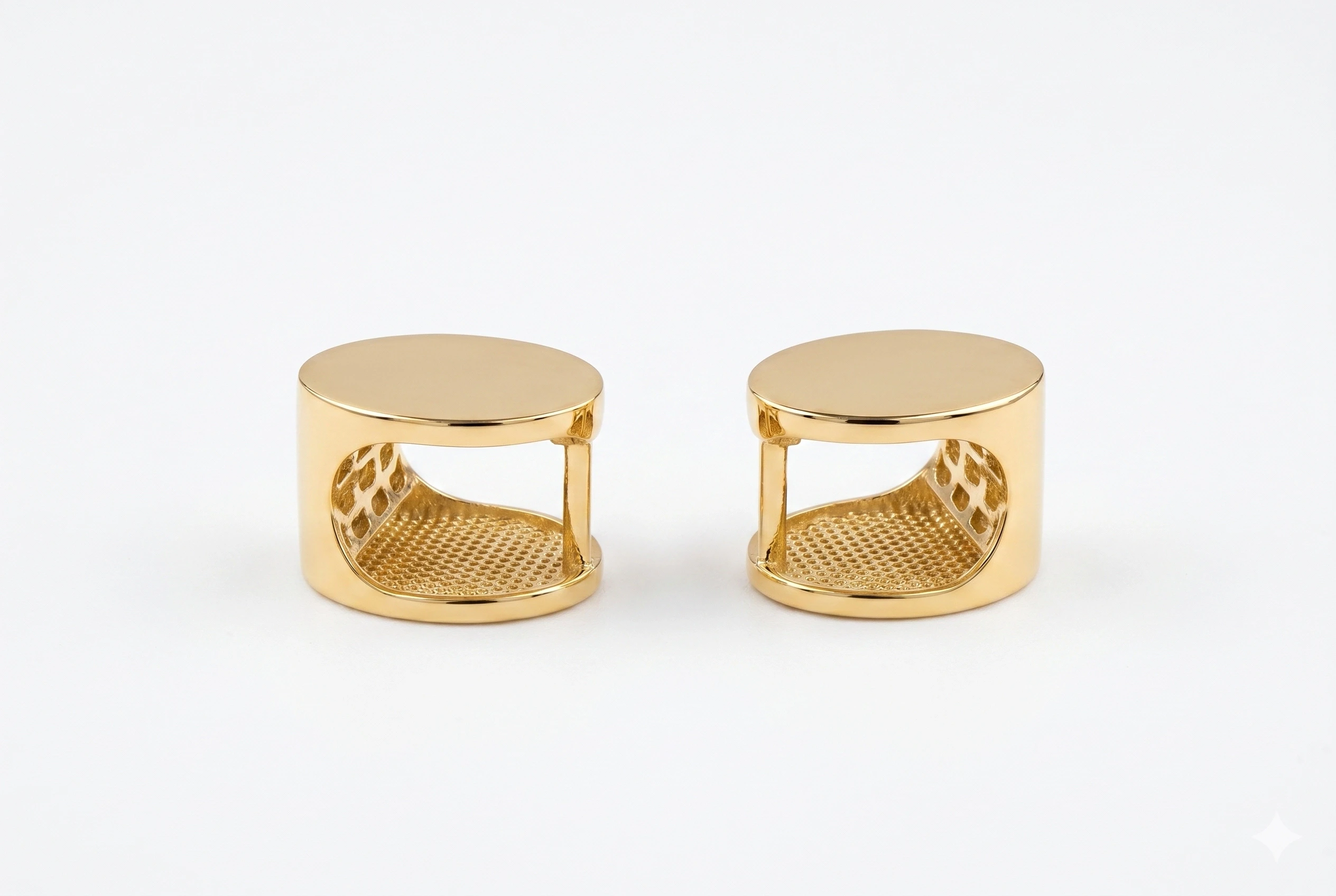 14 Ayar Altın Kalın Disk Form Küpe