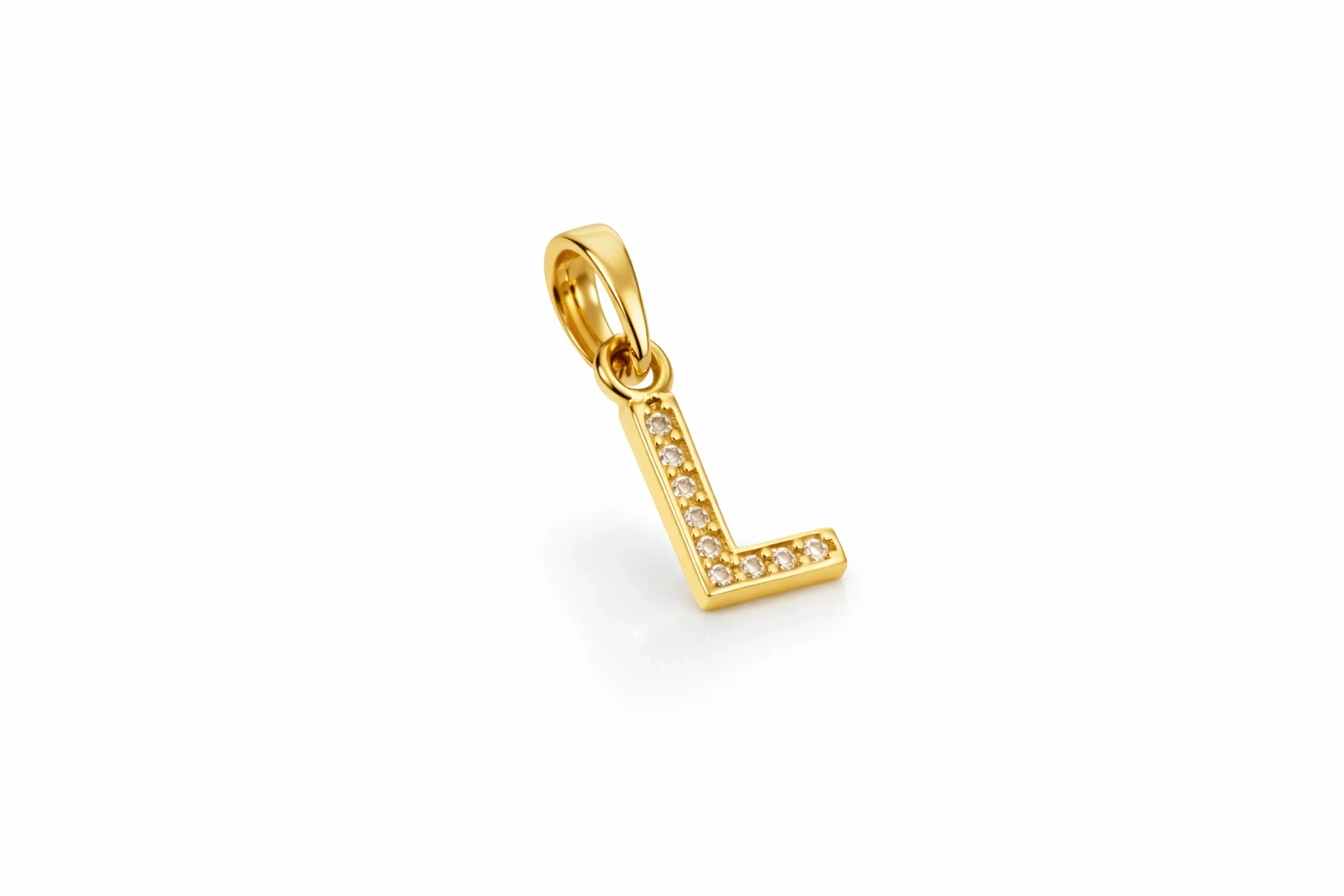 14 Ayar Taşlı Şık Harf Kolye Ucu