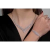 14 Ayar Taşlı Beyaz Altın Set