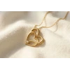 14 Ayar Çift Kalp Kolye