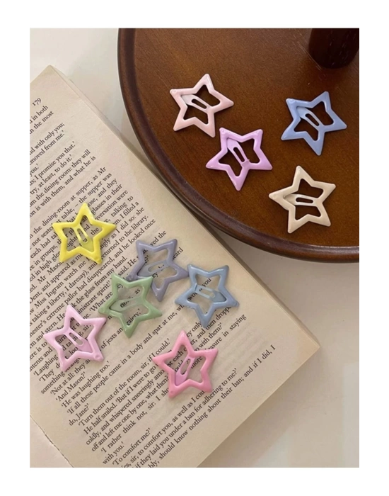 6lı Pastel Renk Yıldız Çıt Çıt Star Toka