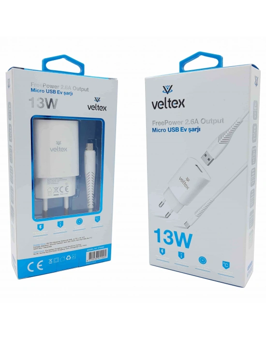 13W 2.6A Micro Şarj Aleti Veltex VTX-002