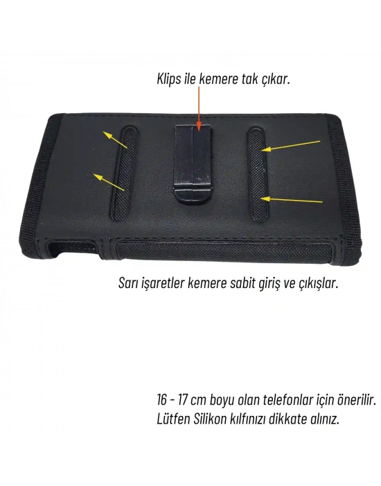 17cm Cırtlı Yanları Lastikli Toptan Bel Kemer Telefon Kılıfı – Universal Model MSK03