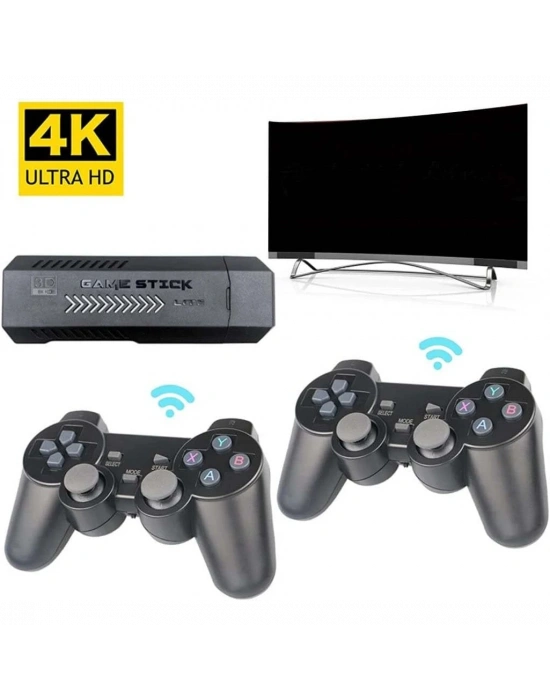 2.4g Kablosuz Denetleyici Hd 4K Hd Video 2 Kollu Oyun Konsolu Oyun Seti