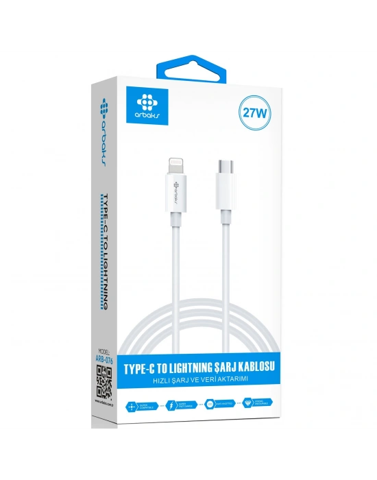 27W PD Lightning iphone Şarj Kablosu Arbaks ARB-076