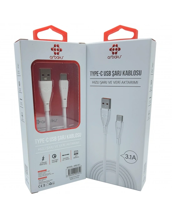 3.1A TYPE-C Şarj Kablosu Arbaks ARB-51