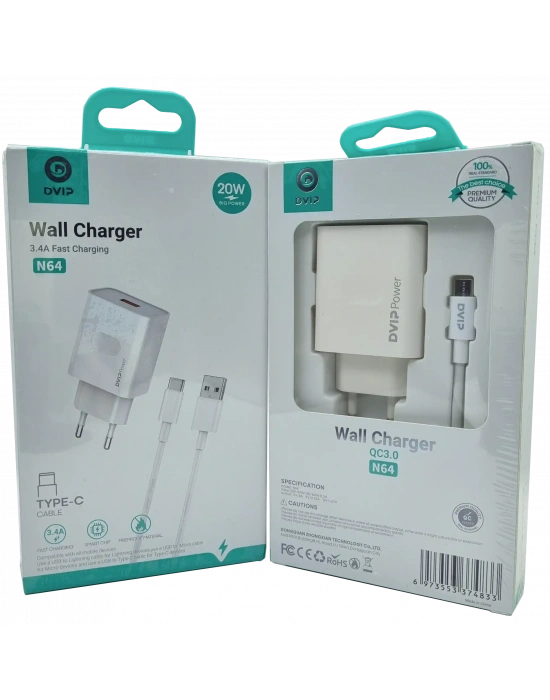 3.4A QC3.0 Usb Type-C Şarj Aleti DVIP N64