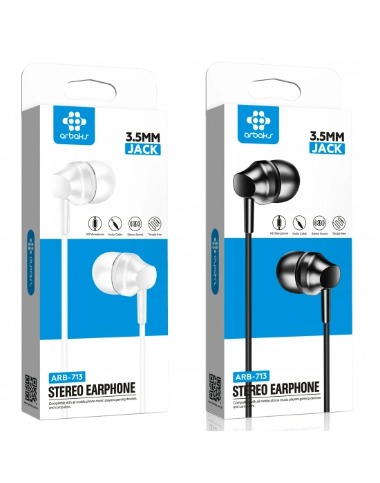3.5mm Mikrofonlu Kulaklık Arbaks ARB-713 (BEYAZ/SİYAH)