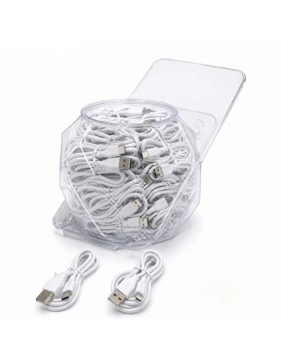 60 Adet Karışık Şarj Kablosu Seti (30 Type-C + 20 iPhone + 10 Micro) Fanus Paket