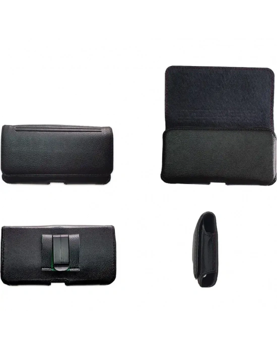 Bele Takılan Kapaklı Mıknatıslı Suni Deri Telefon Kemer Kılıfı (16 x 8.5 cm) MSK01