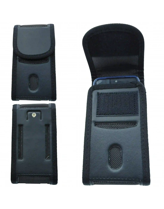 Cırtlı Kapaklı Kemere Takılan Telefon Kılıfı – Siyah | Bel Telefon Taşıma Çantası (17×8 cm) MSK04