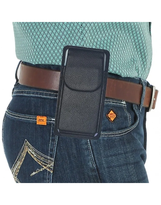 Dikey Kapaklı Mıknatıslı 17 CM Kemere Takılan Suni Deri Telefon Kılıfı (17×8 cm) MSK02