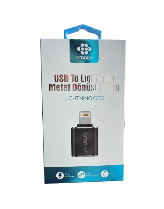 IOS 13 ve üzeri Klavye, Mouse, Harici HDD, İphone Metal Otg Arbaks ARB-507