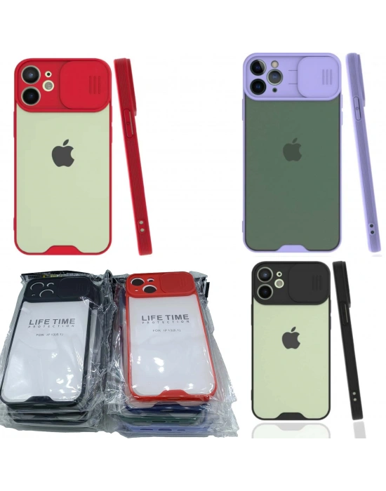 iPhone 13 Pro Kılıf Kamera Koruma Silikon (5 Siyah – 5 Renkli)