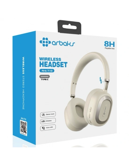 Kablosuz Stereo Kulaklık • Type-C Şarj • 8 Saat Oynatma • Kablosuz Arama • Arbaks Arb-710